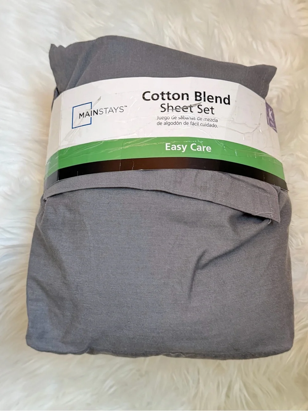 Mainstays Gray Cotton Blend Sheet Set - Solid Gray